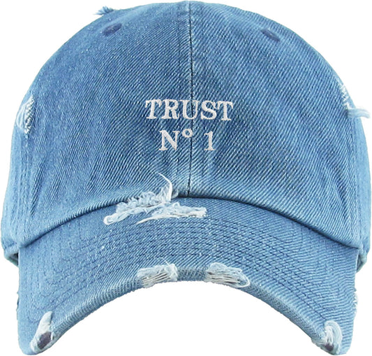Trust No 1 (a) Vintage Dad Hat - iNeedaHat.COM