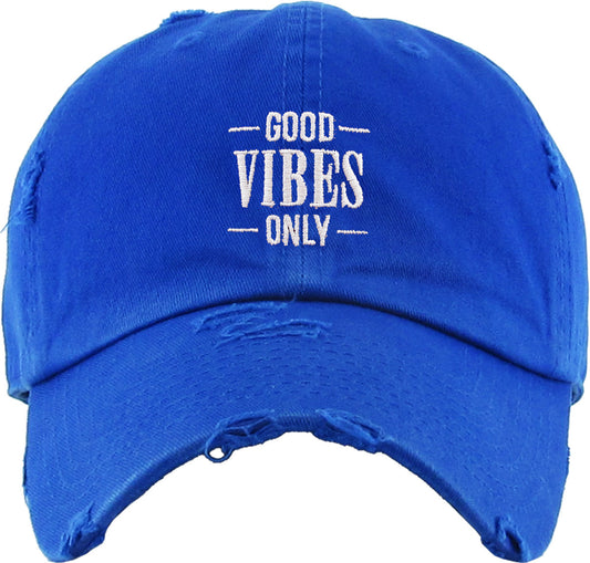Good Vibes Only Vintage Dad Hat - iNeedaHat.COM