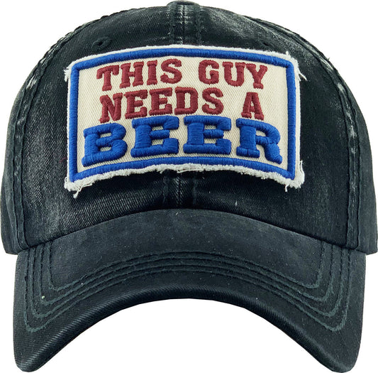 This Guy Needs A Beer Vintage Hat - iNeedaHat.COM